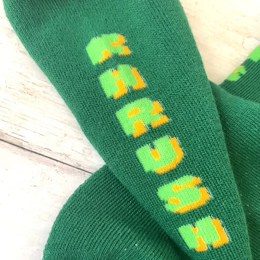 Mens Socks Green Yellow Baseball KD #2 Khrush Crew Socks NEW